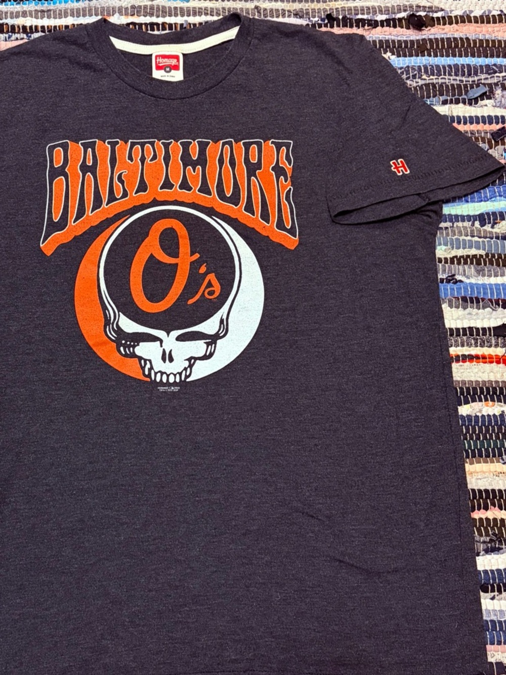 Homage Grateful Dead Baltimore Orioles T Shirt Men’s Medium Dark Gray Poly 2022
